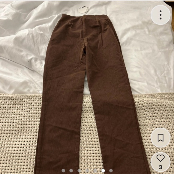 Staud Brown High-Waisted Pants - Picture 6 of 7